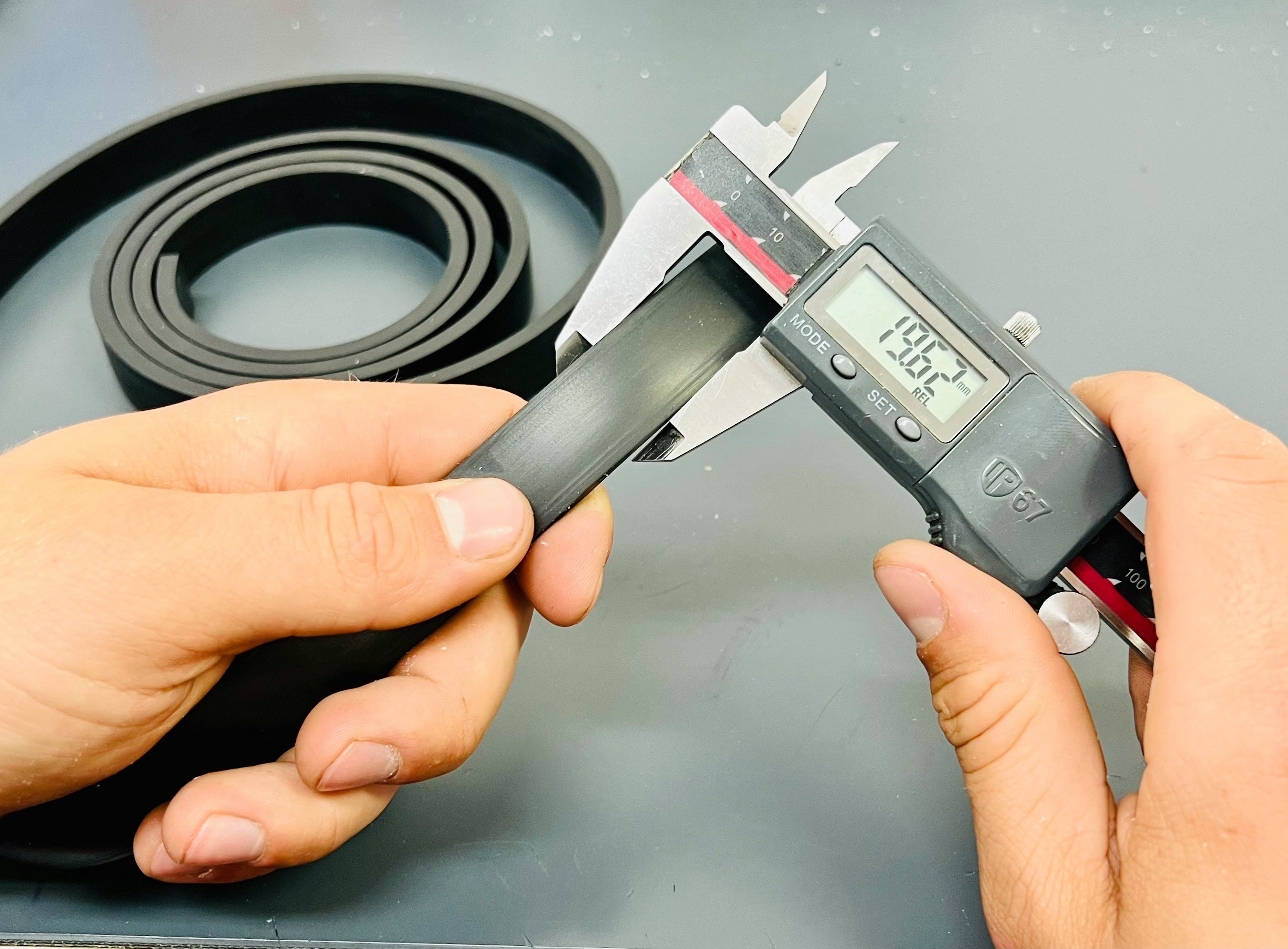 Measuring a 3D printed part with digital calipers